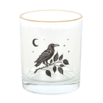 Glass Perched Raven Whiskey Tumbler